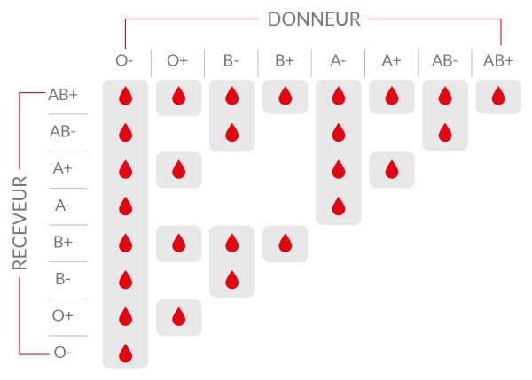 Compatibilité des groupes sanguins